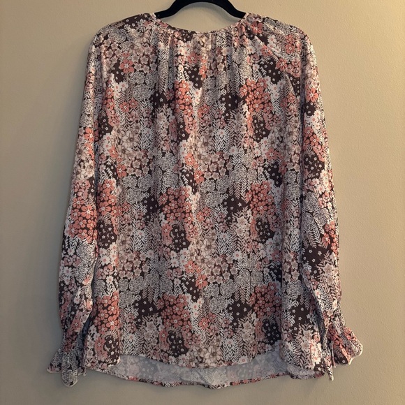 NWT SimpleFun Women’s Boho Floral V Neck Long-seeve Summer Blouse Size L - Picture 9 of 10